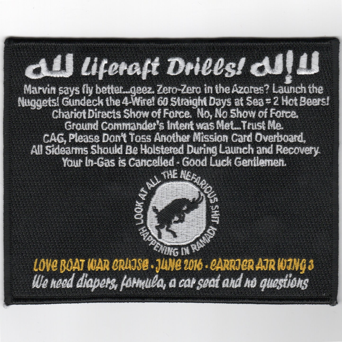 CVW-3/CVN-69 'Liferaft Drills' 2016 Cruise (Black/Rect)