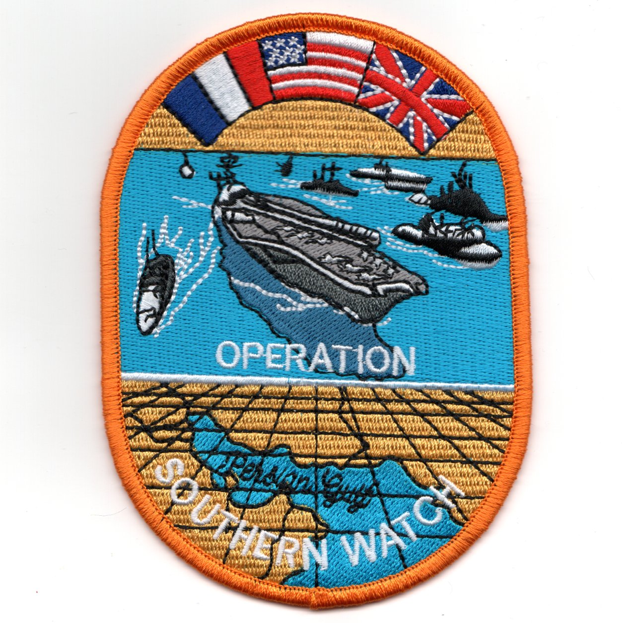 CV-64 1994 *SOUTHERN WATCH* Cruise Patch (Orange Oval)