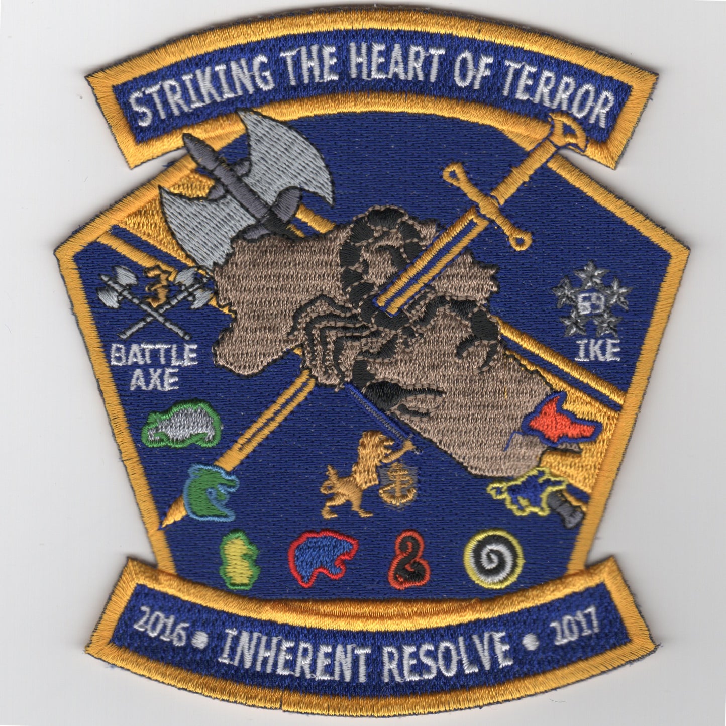 CVN-69/CVW-3 2016 OIR 'Heart of Terror' Cruise Patch