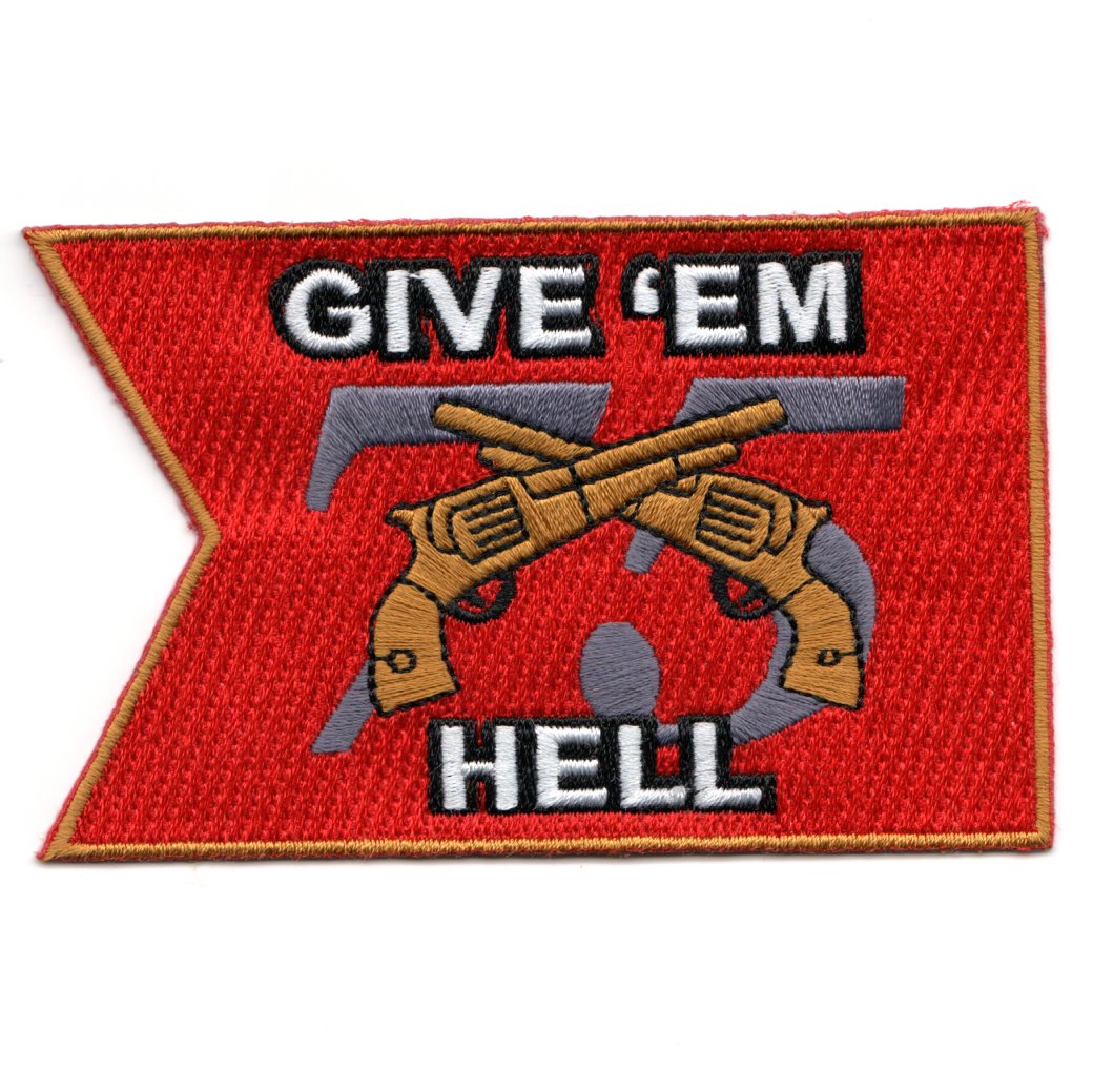 CVN-75 'GIVE 'EM HELL' Patch (Red Pennant) Patch