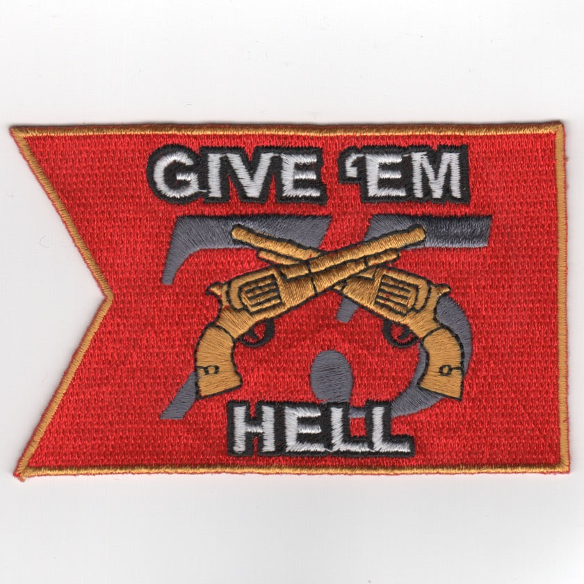 CVN-75 'GIVE 'EM HELL' Patch (Red Pennant) Patch