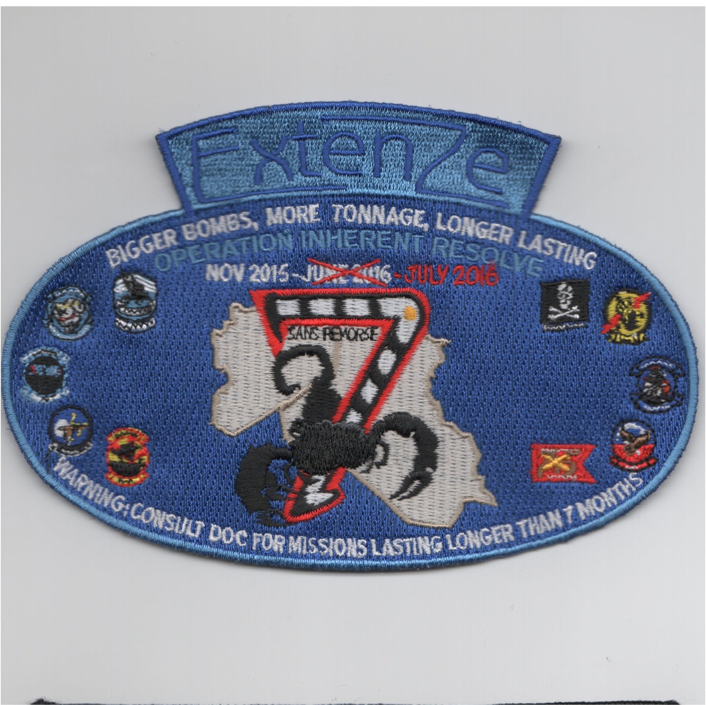 CVN-75/VFA-143/CVW-7 2016 'EXTENZE' Cruise Patch