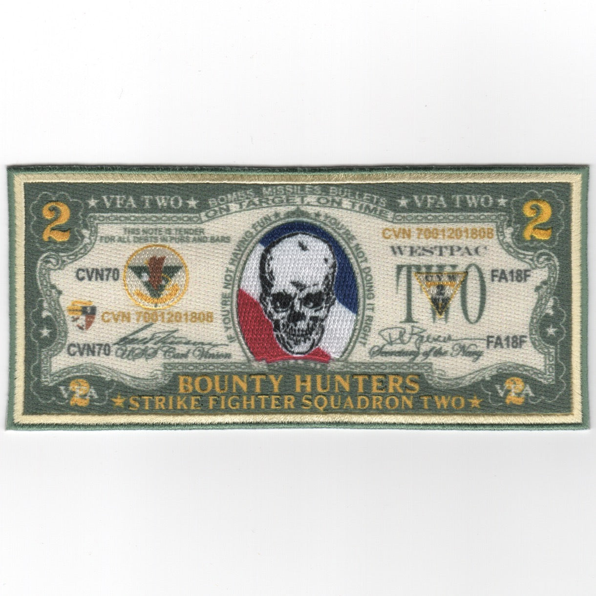 VFA-2 2018 '2-Dollar Bill' Cruise Patch