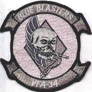 VFA-34 Blue Blasters Squadron Patch (Gray)