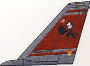 VF-31 F-14 Tomcat Tail Fin (Red/Gray)