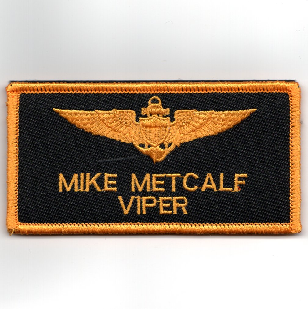 TOPGUN: 'MIKE METCALF' Nametag (DARK Yellow/NO V)
