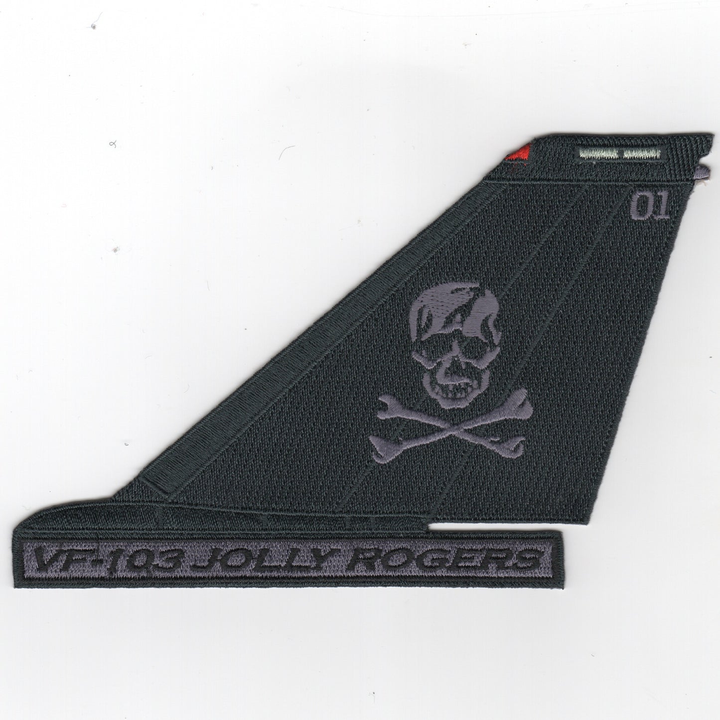 VF-103 F-14 Tailfin (Black/Gray Skull/Text)