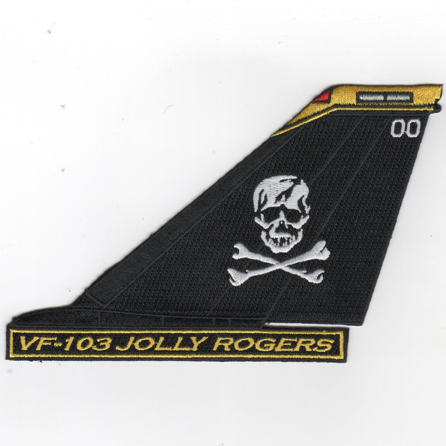 VF-103 F-14 Tailfin (Black/White Skull/Yellow Tip/Text)