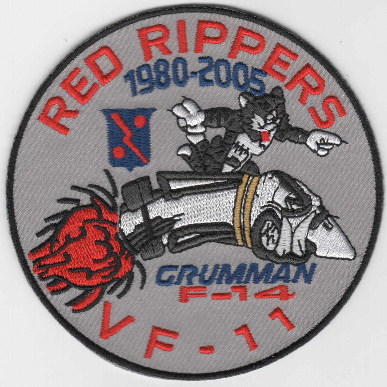 VF-11 '1980-2005' Decommission Patch (Gray/Round)