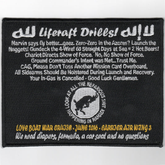 CVW-3/CVN-69 'Liferaft Drills' 2016 Cruise (Black/Rect)
