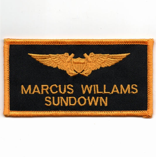 TOPGUN: Marcus 'SUNDOWN' Williams Nametag (DARK Yellow/No V)