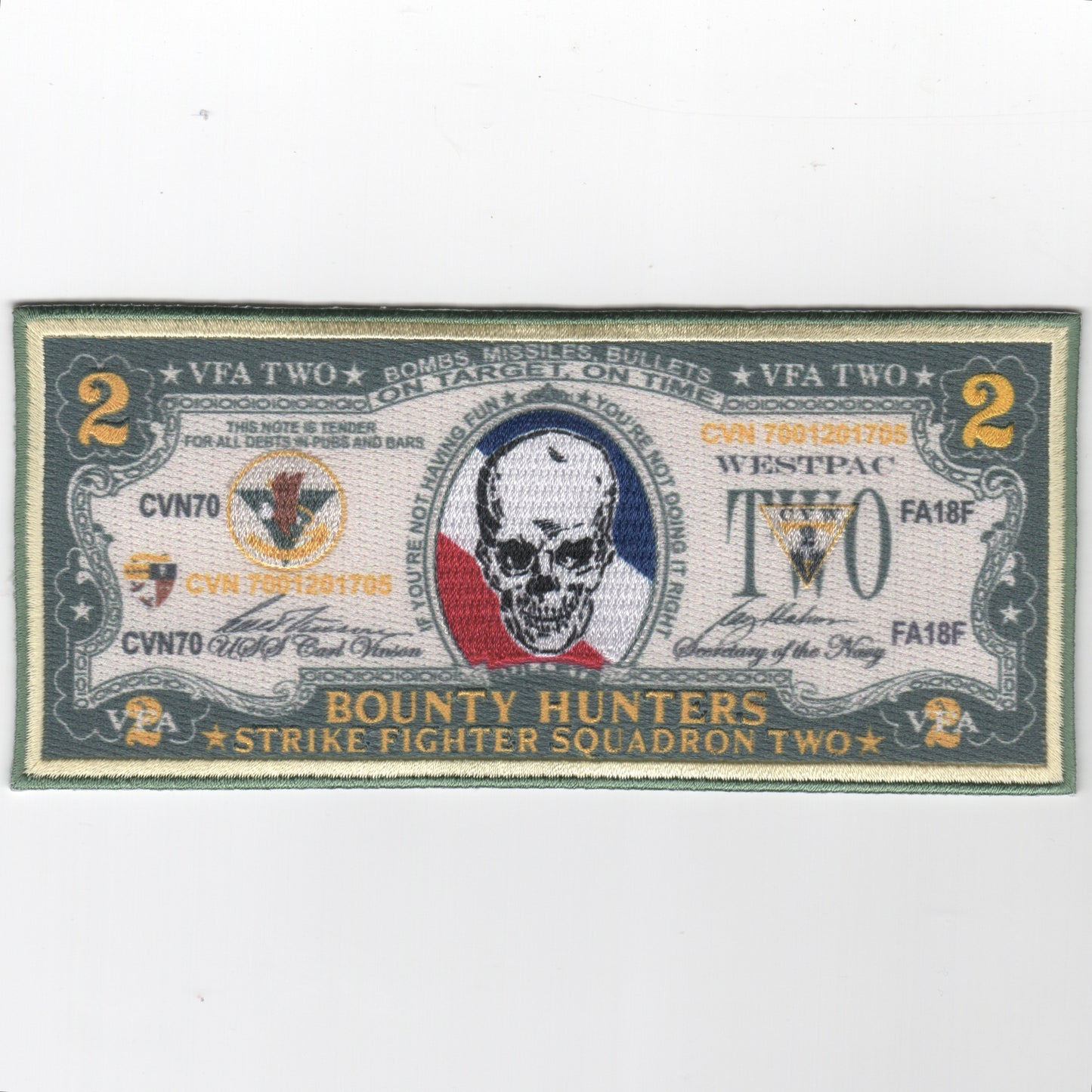 VFA-2 2017 '2-Dollar Bill' Cruise Patch