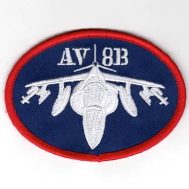 AV-8B Harrier Oval (Blue/Red Border)