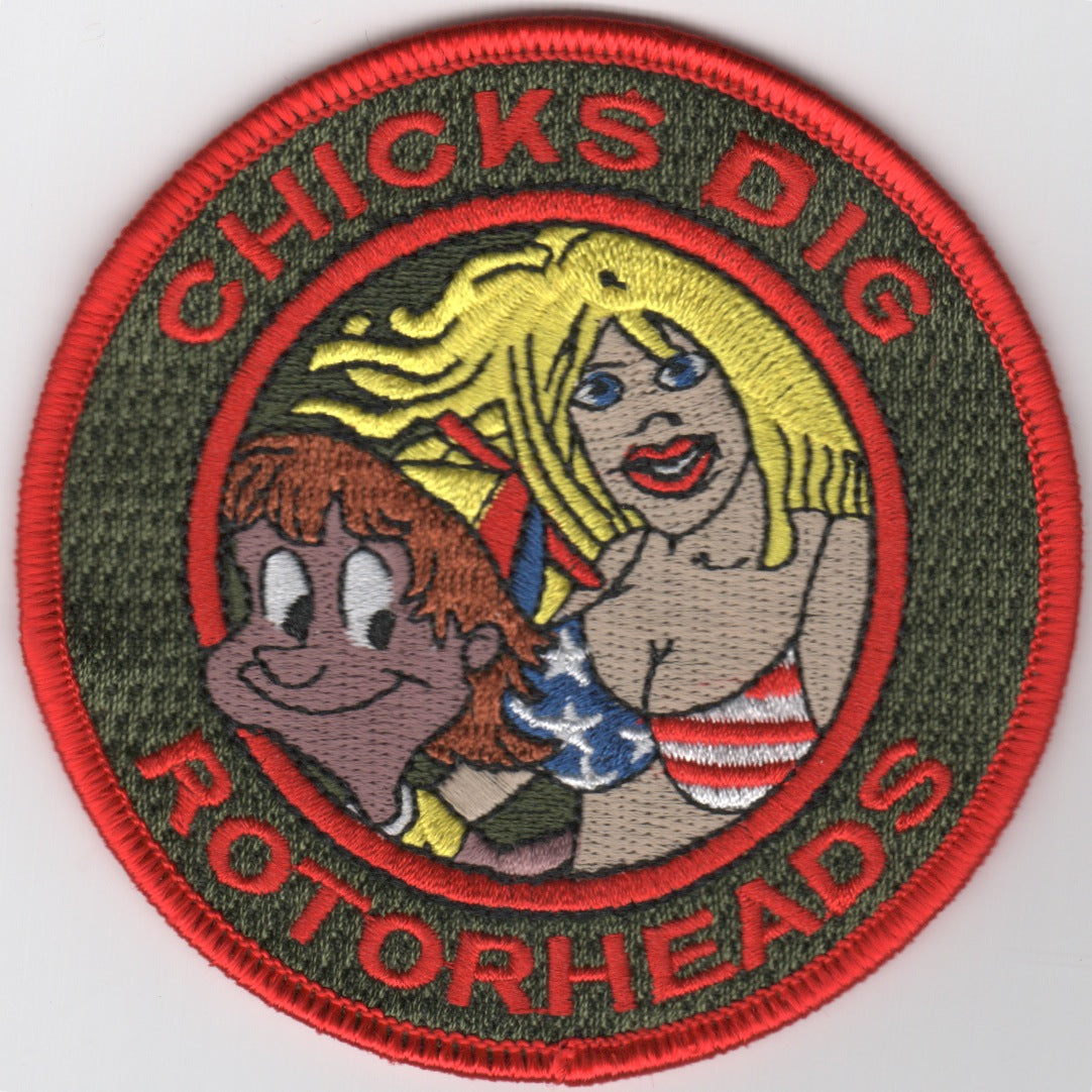 'Chicks Dig Rotorheads' Set of 3 Patches)