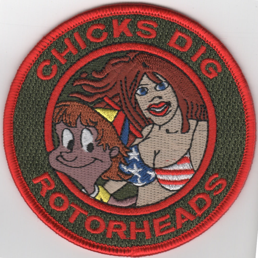 'Chicks Dig Rotorheads' Set of 3 Patches)