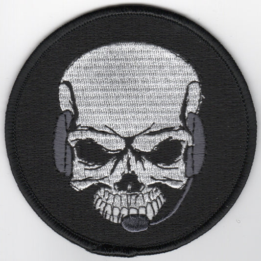 E-2C 'Skull w/Headset' Patch (ROUND/Black)