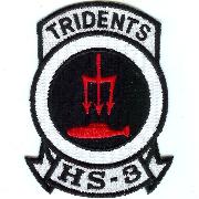 HS-3 Squadron Patch (Med/Black Letters)