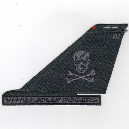 VF-103 F-14 Tailfin (Black/Gray Skull/Text)