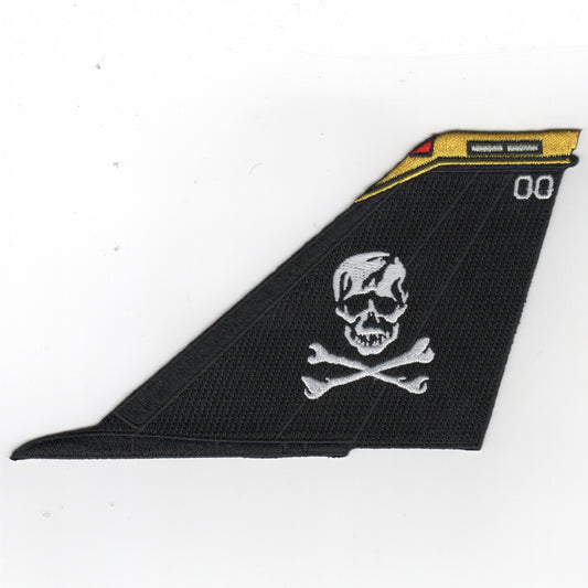 VF-103 F-14 Tailfin (Black/White Skull/Yellow Tip/No Text)