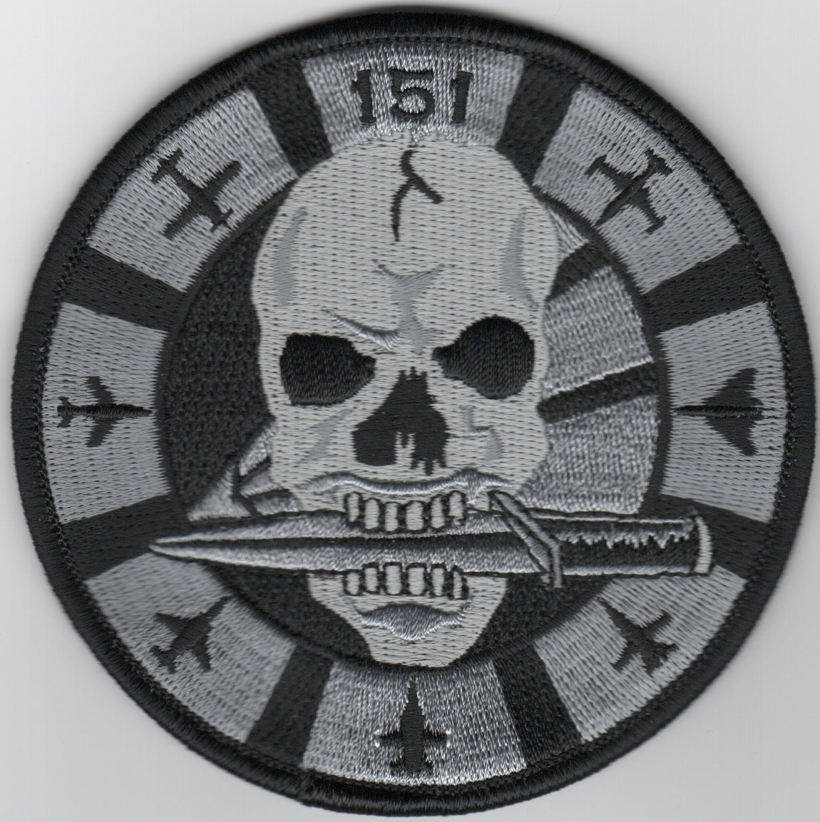 VFA-151 'Skull' Bullet Patch (Lrg/Blk-Gry/AC/Velcro)