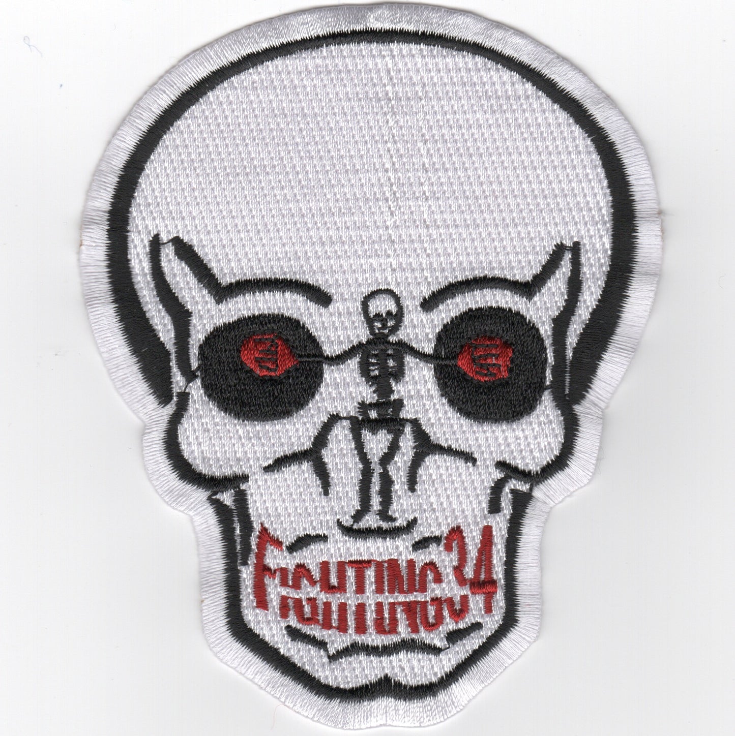 VFA-34 'Fighting 34' Skull Patch (White)