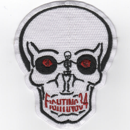 VFA-34 'Fighting 34' Skull Patch (White)