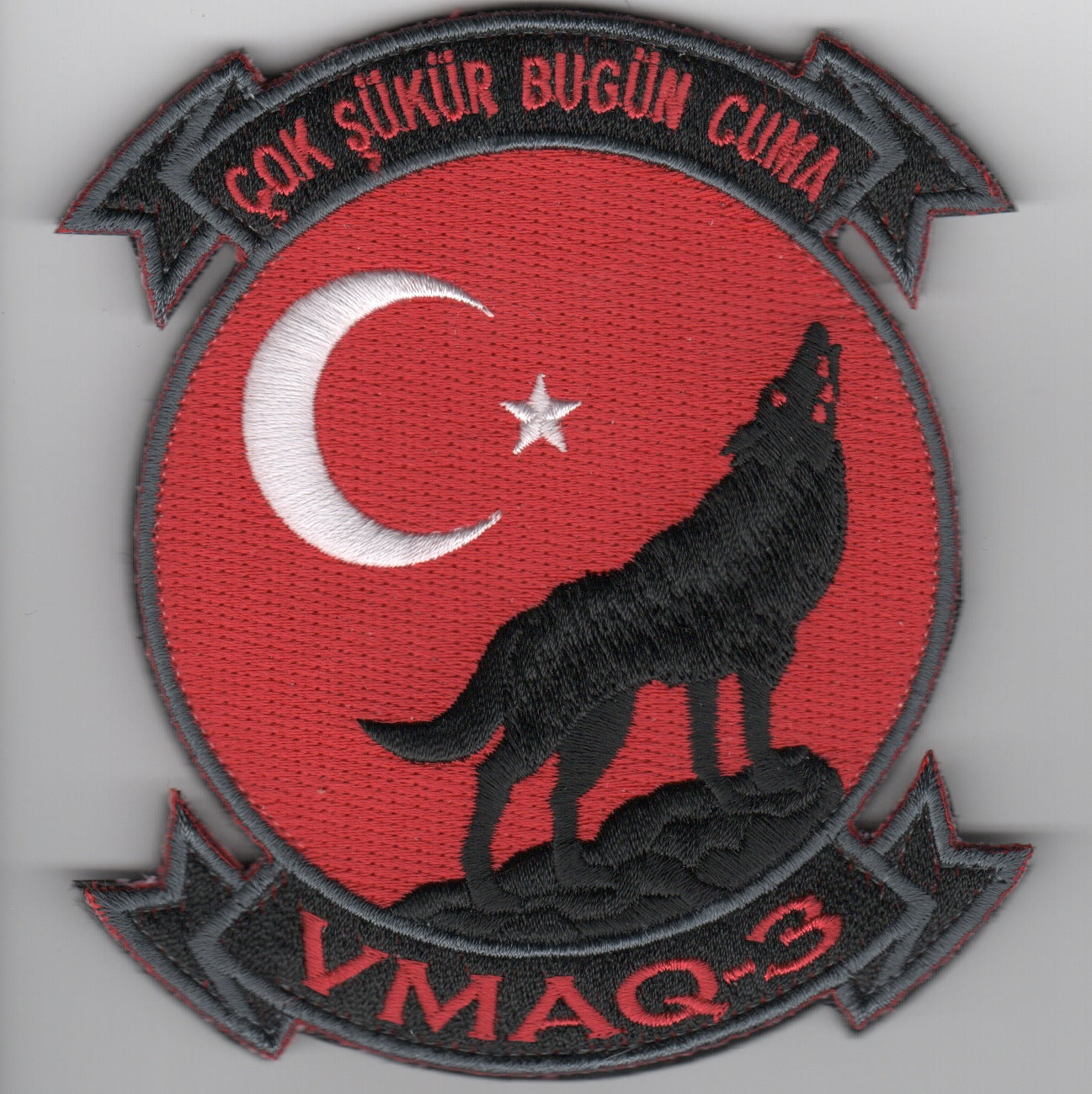 VMAQ-3 Deployed Sqdn Patch (Red/1 Wolf)