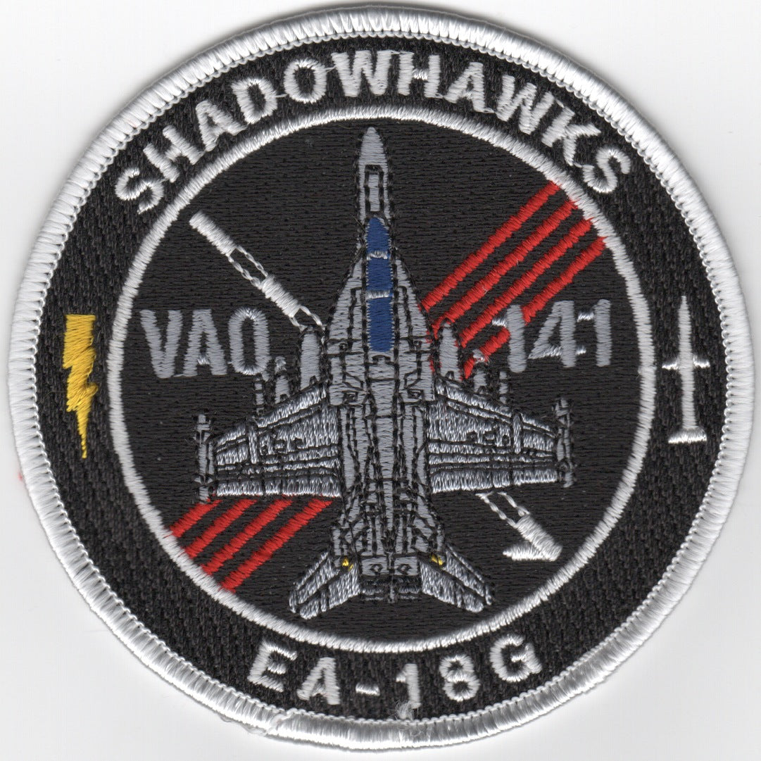VAQ-141 E/A-18G 'Bullet' Patch (Black/Red Stripes)