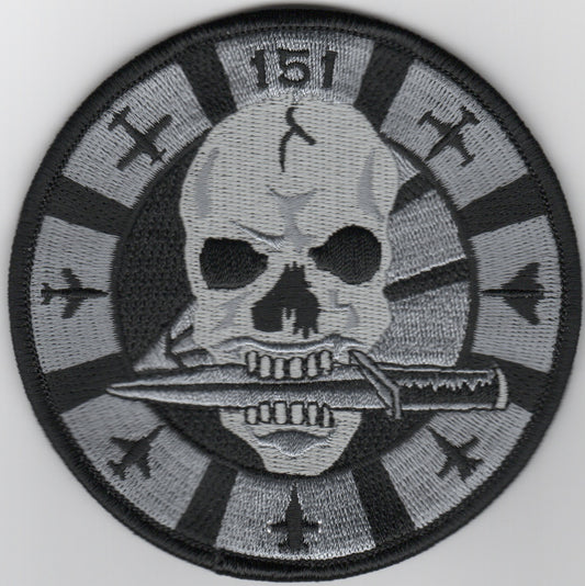 VFA-151 'Skull' Bullet Patch (Lrg/Blk-Gry/AC/No Velcro)