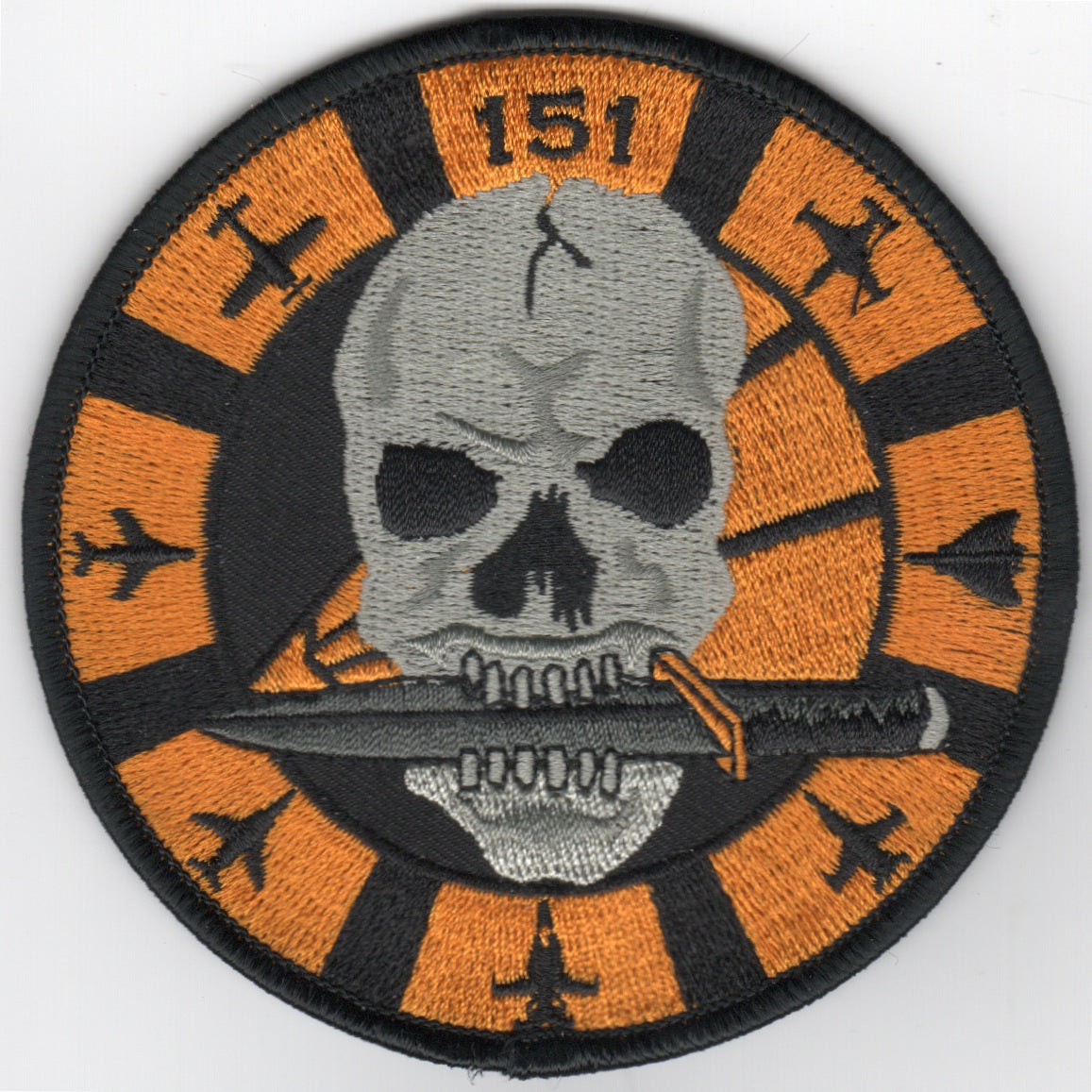 VFA-151 'Skull' Bullet Patch (Lrg/Blk-Ylw/AC/Velcro)