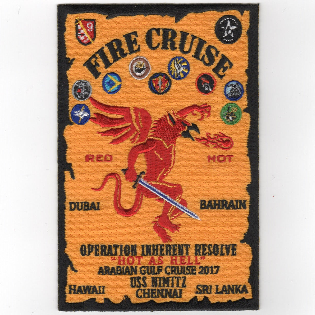 VAQ-142/CVN-68 'FIRE CRUISE' Patch (Yellow)